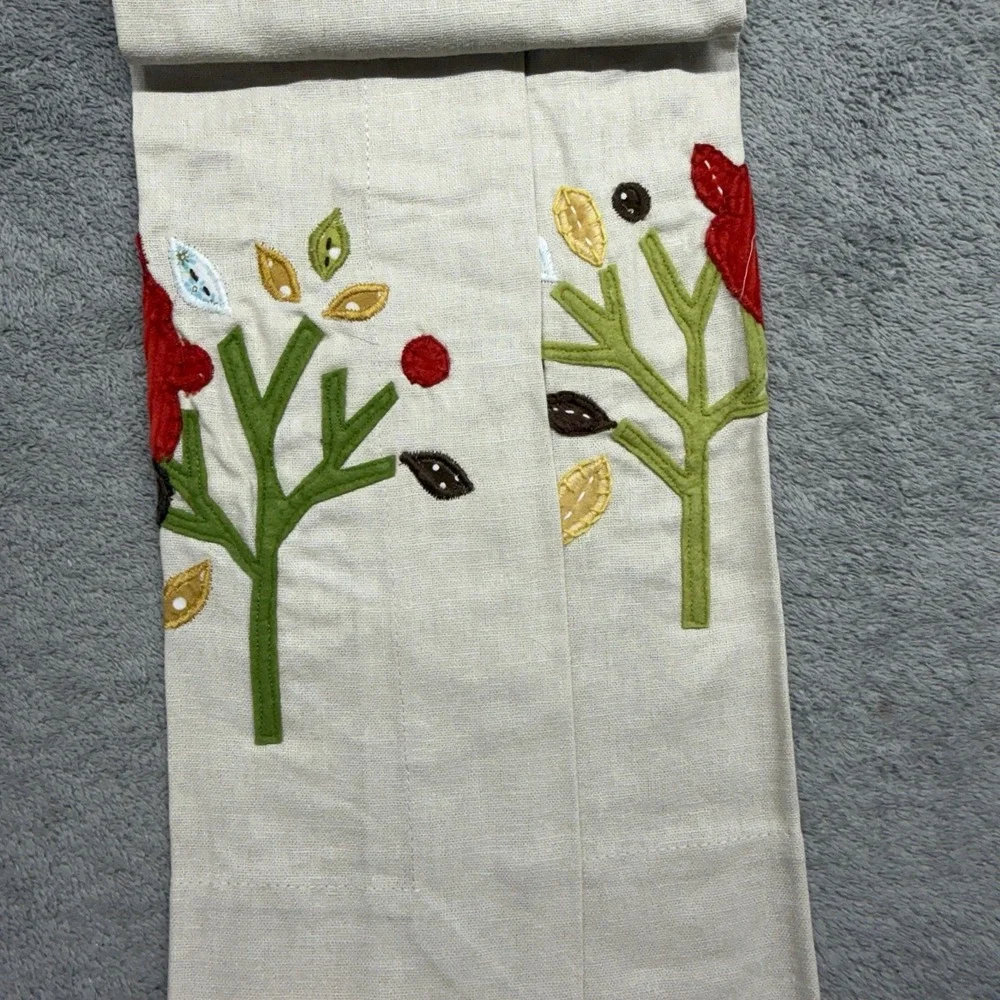 POTTERY BARN KIDS Turkey Quilted Table Runner 17x70 Linen Cotton Thanksgiving